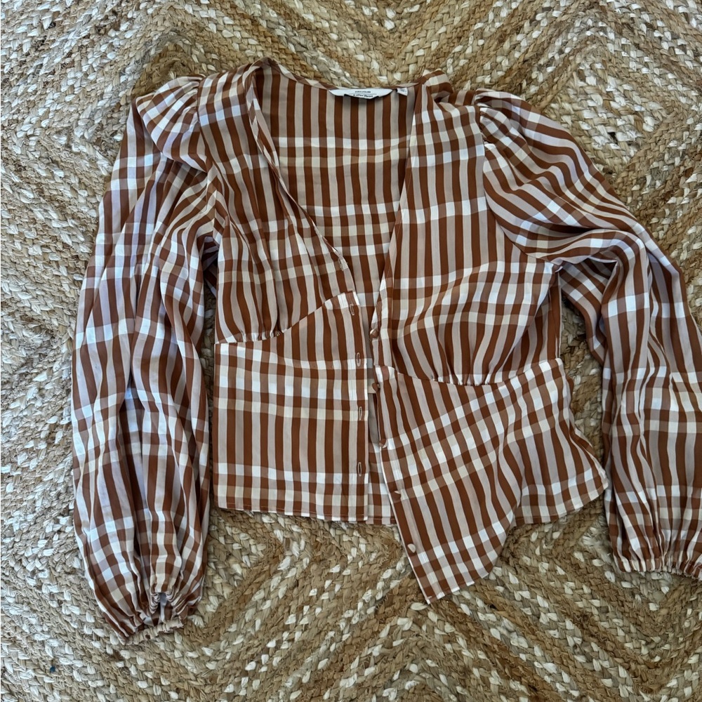 GINGHAM BLOUSE - SIZE 10